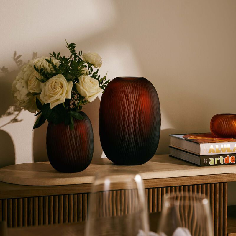 ruckl metamorphosis vase round medium amber