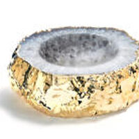 Cascita Natural Agate And 24K Gold Bowl, small