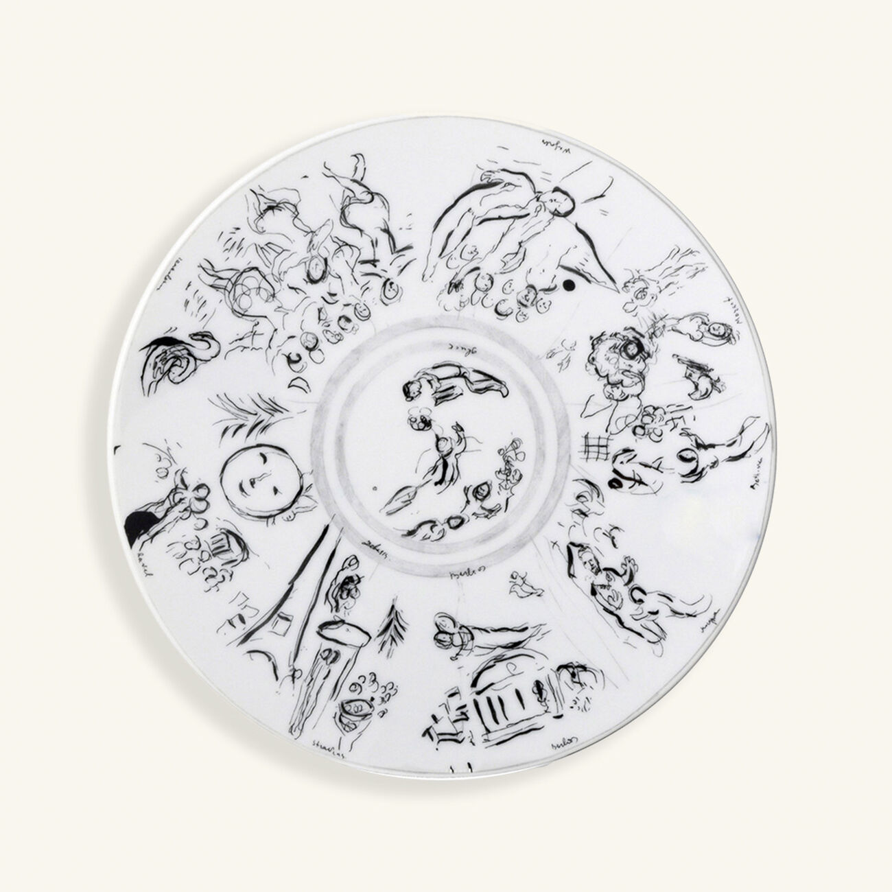 Marc Chagall Salad Plate Round White 21cm Set Of 6 bernardaud marc chagall salad plate round white 21cm set of 6