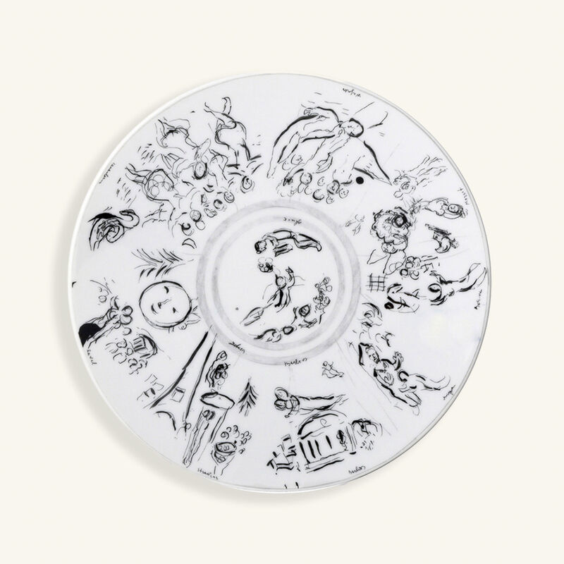 Marc Chagall Salad Plate Round White 21cm Set Of 6 bernardaud marc chagall salad plate round white 21cm set of 6