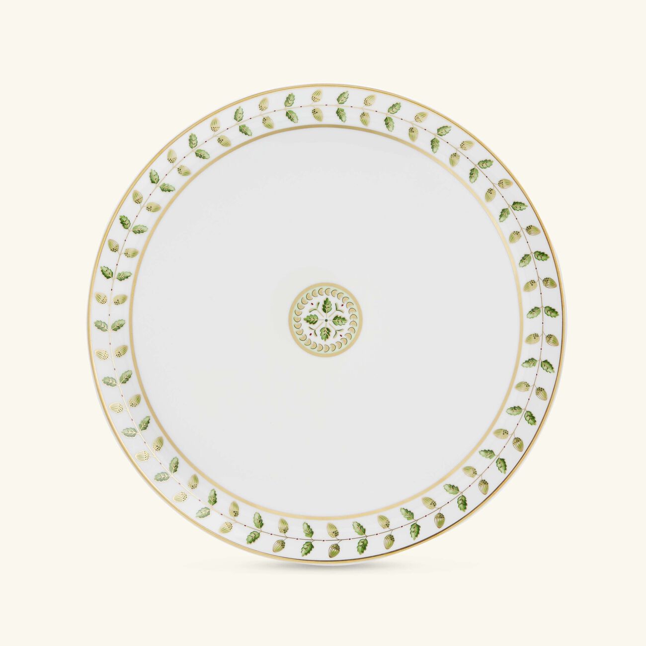 bernardaud constance serving platter round green 33cm