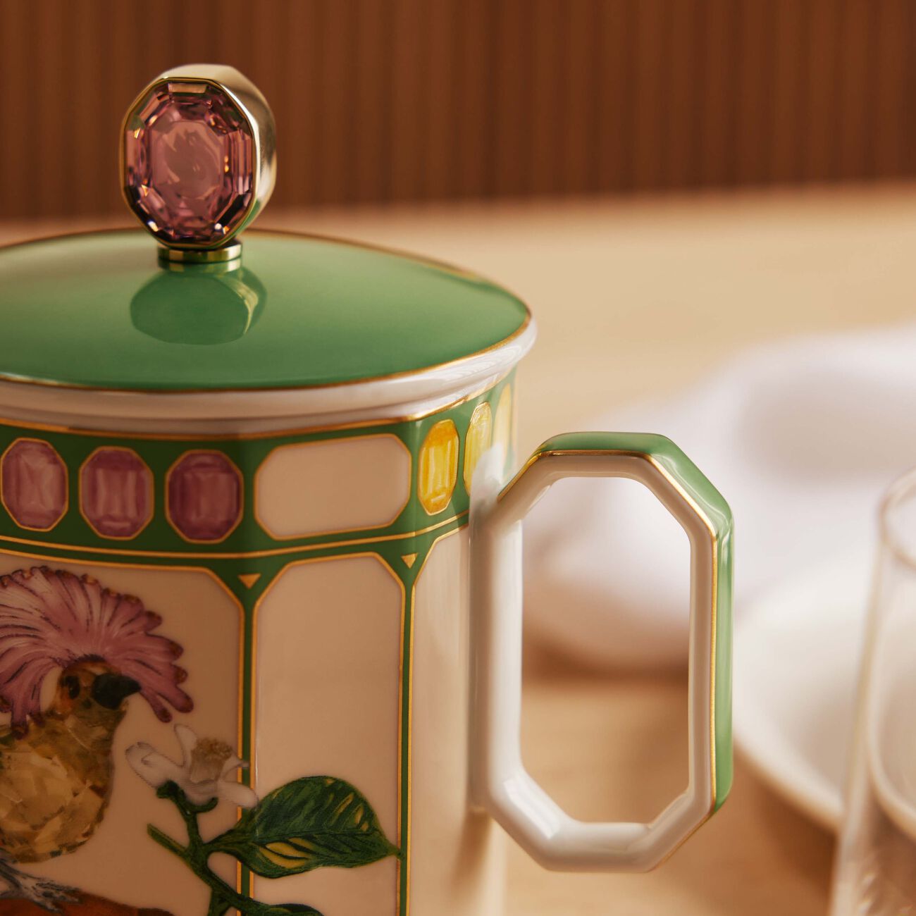 rosenthal idyllia mug with lid flycatcher green