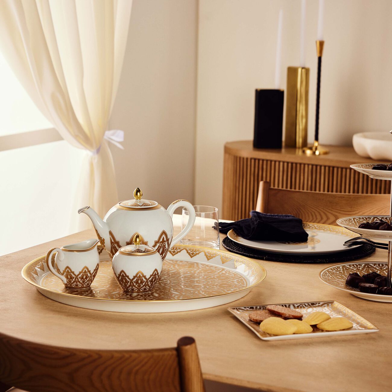 Venise Serving Platter Round Gold bernardaud venise serving platter round gold