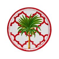 Ottomans Palm Ceramic Plate- Red, small