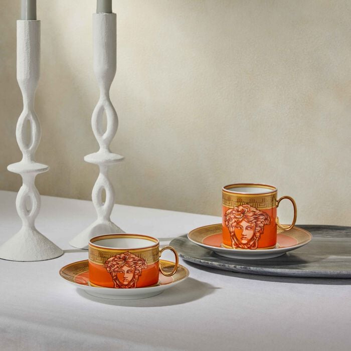 Orange Coin Coffee Cup & Saucer Orange versace orange coin coffee cup saucer orange