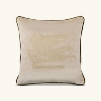 etro pegaso embroided cushion beige