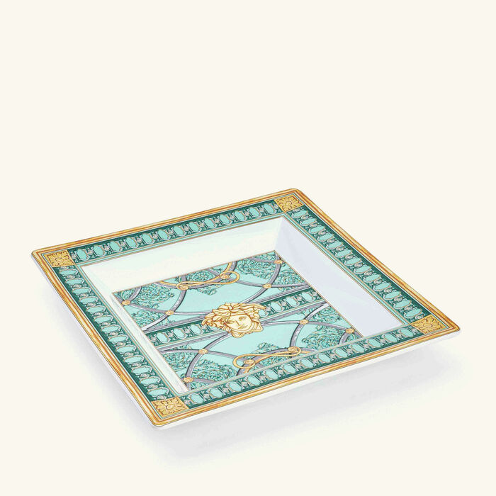versace scala del palazzo verde trinket tray square small green