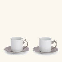 l objet aegean coffee cup   saucer silver set of 2