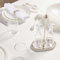 christofle malmaison oil   vinegar cruet silver plated