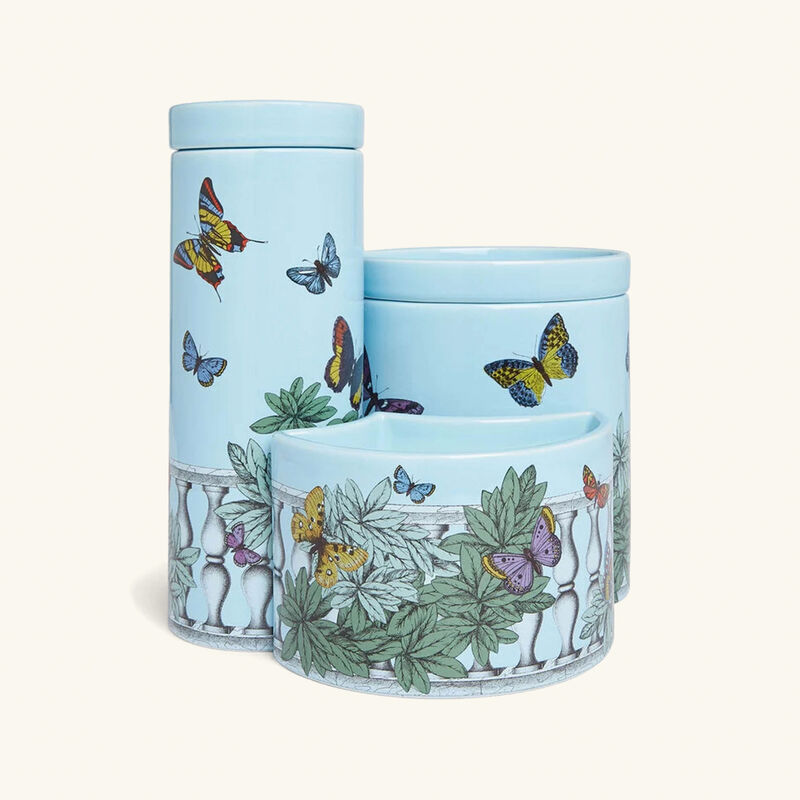 fornasetti farfalle e balaustra candle set of 3