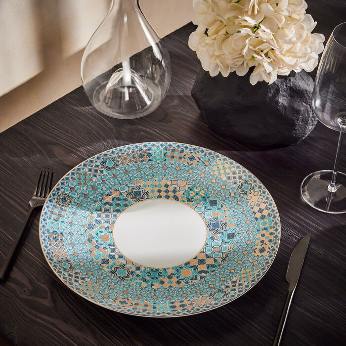 هافيلاند طبق الضيافة بورتوفينو دائري أزرق 32 سم