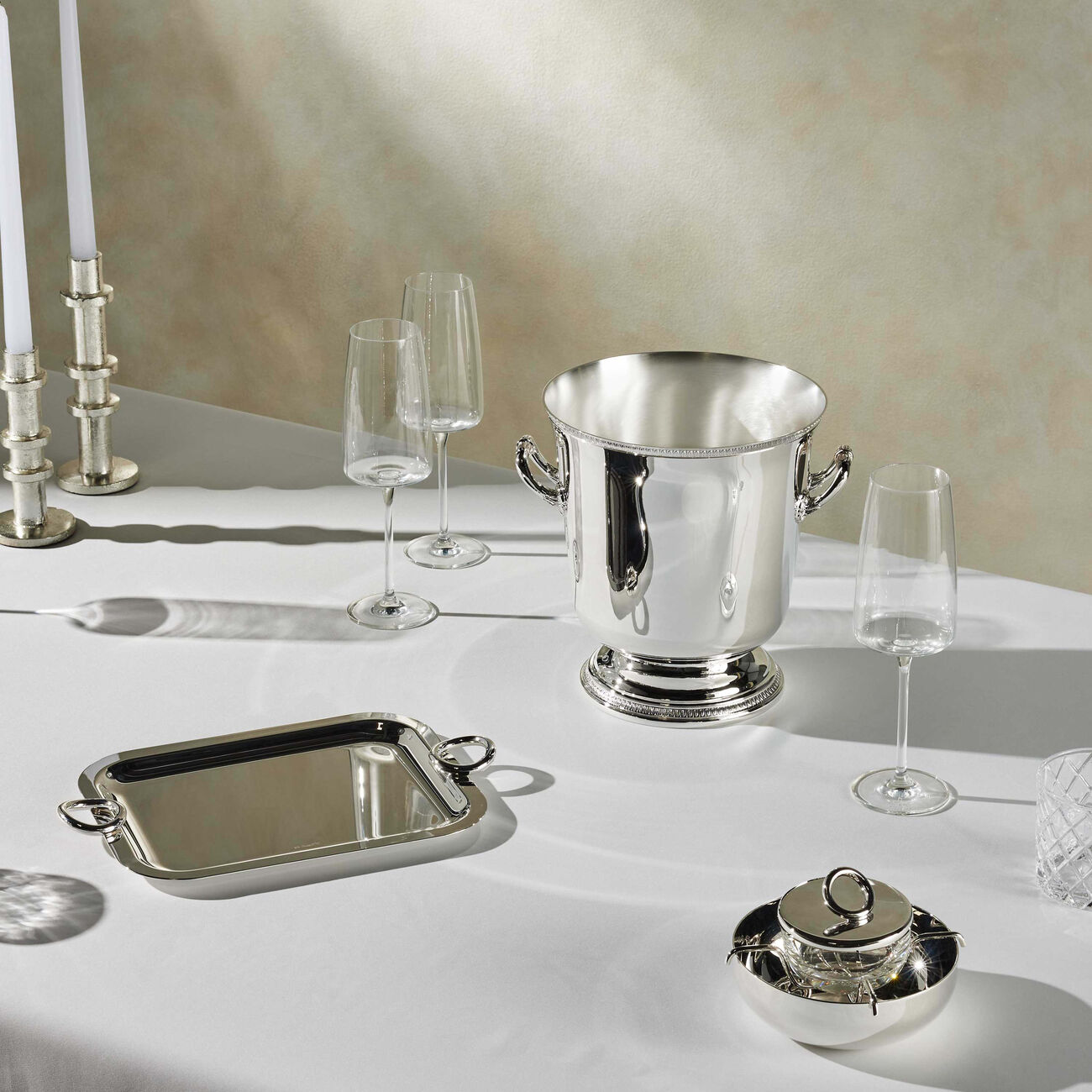 christofle malmaison champagne cooler bucket silver