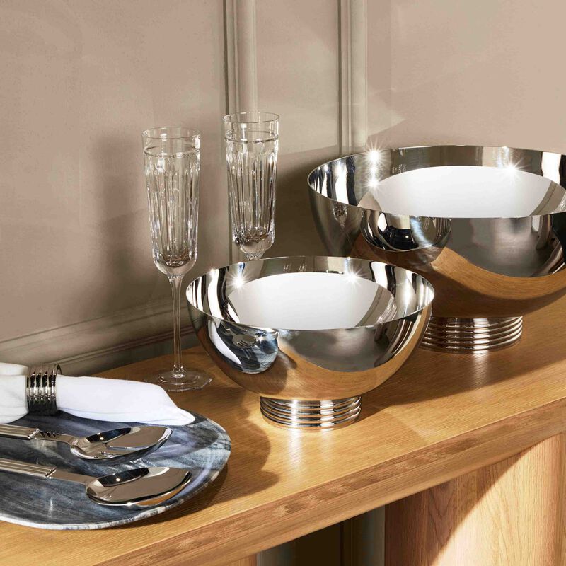 رالف لورين هوم طقم ثورب المؤلف من 4 حلقات للمناديل من الستانلس ستيل