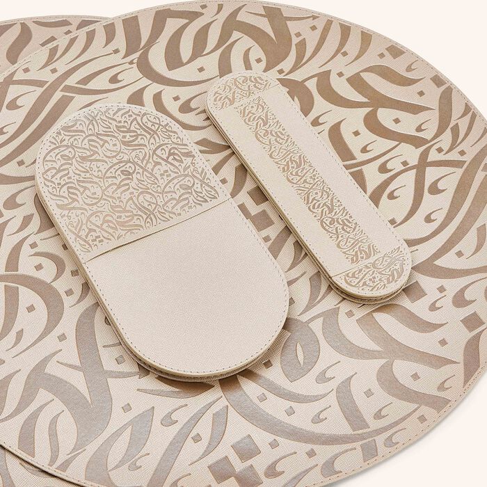 Nagham Table Acessories Beige Set of 6 dimlaj nagham table acessories beige set of 6