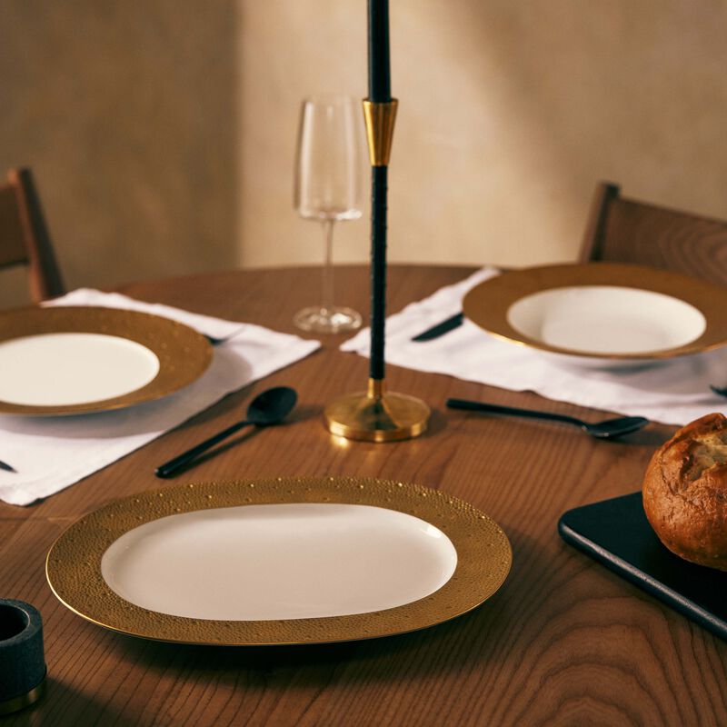 bernardaud ecume or serving platter oval gold 35cm