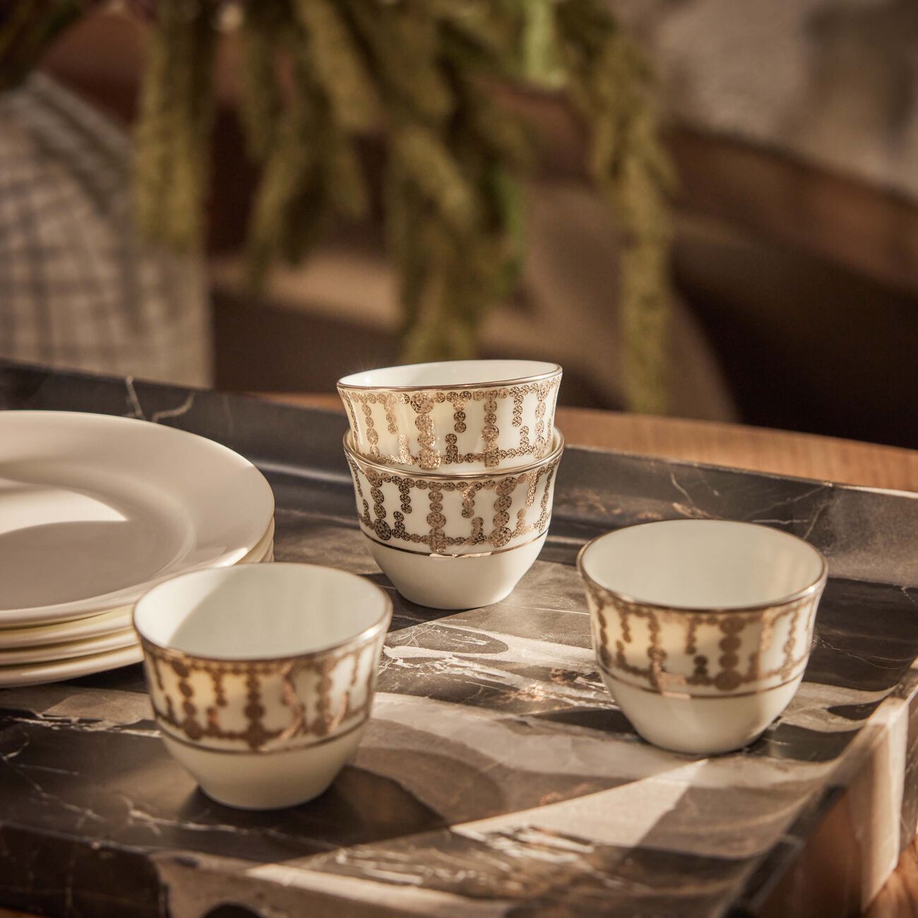 haviland tiara arabic coffee cup silver set of 6