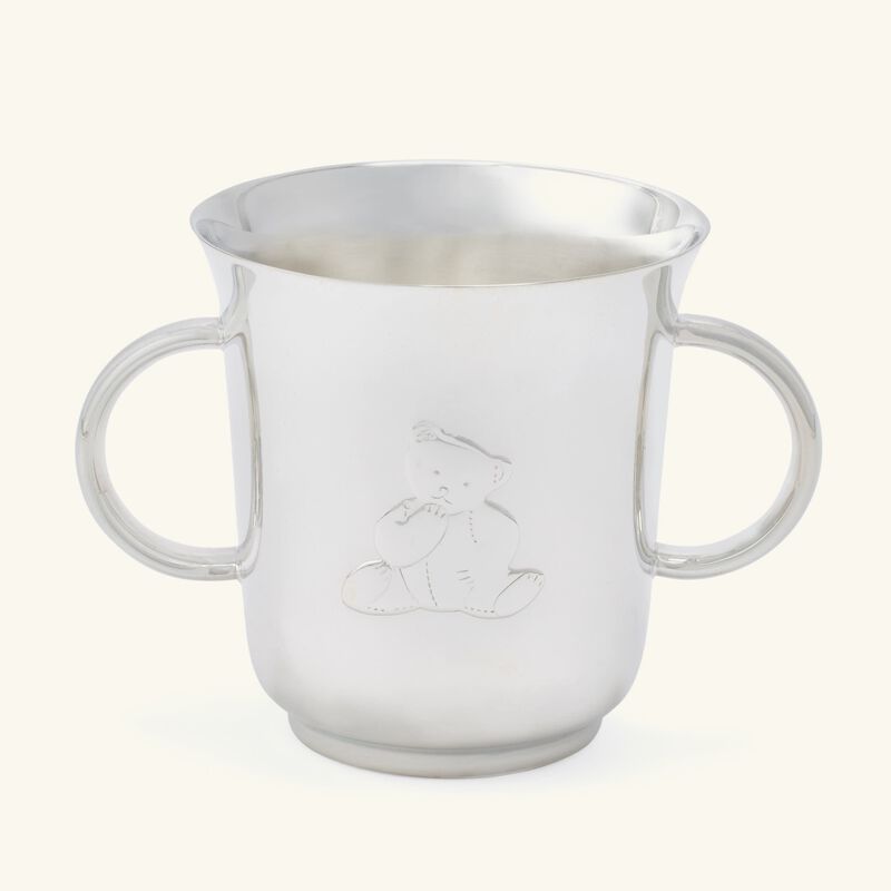 christofle charlie bear baby cup with handles silver plated