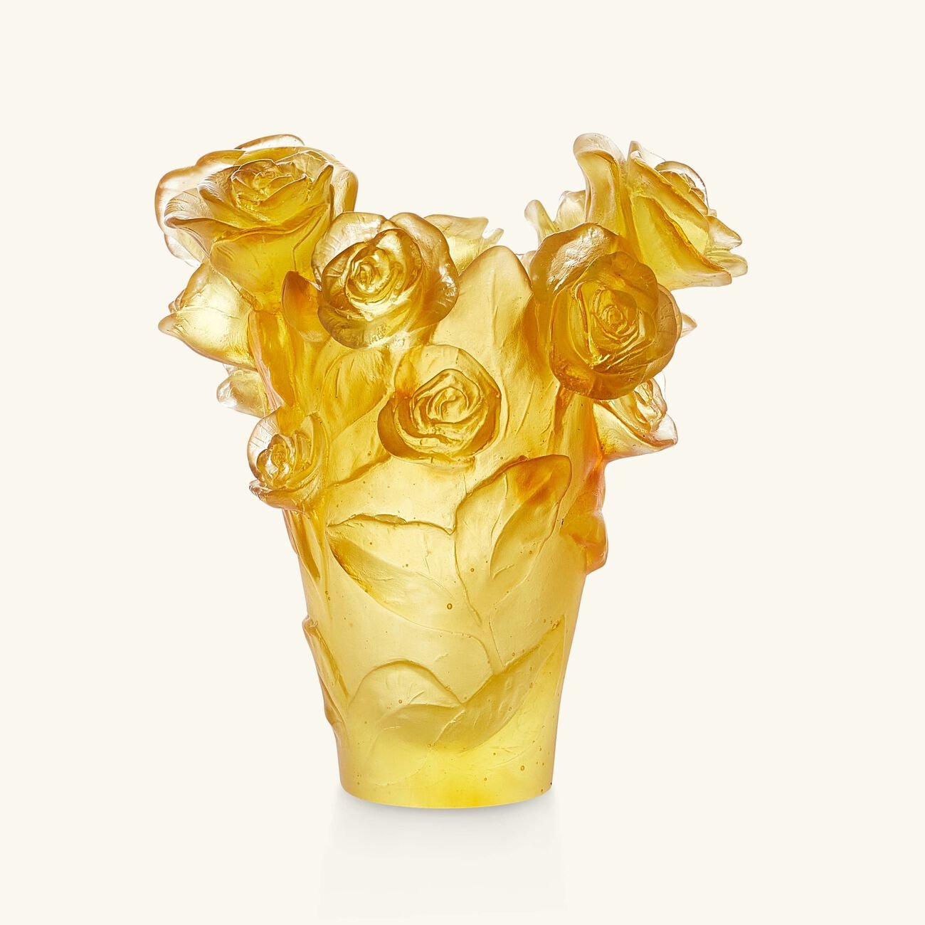 Rose Passion Vase Small Yellow daum rose passion vase small yellow