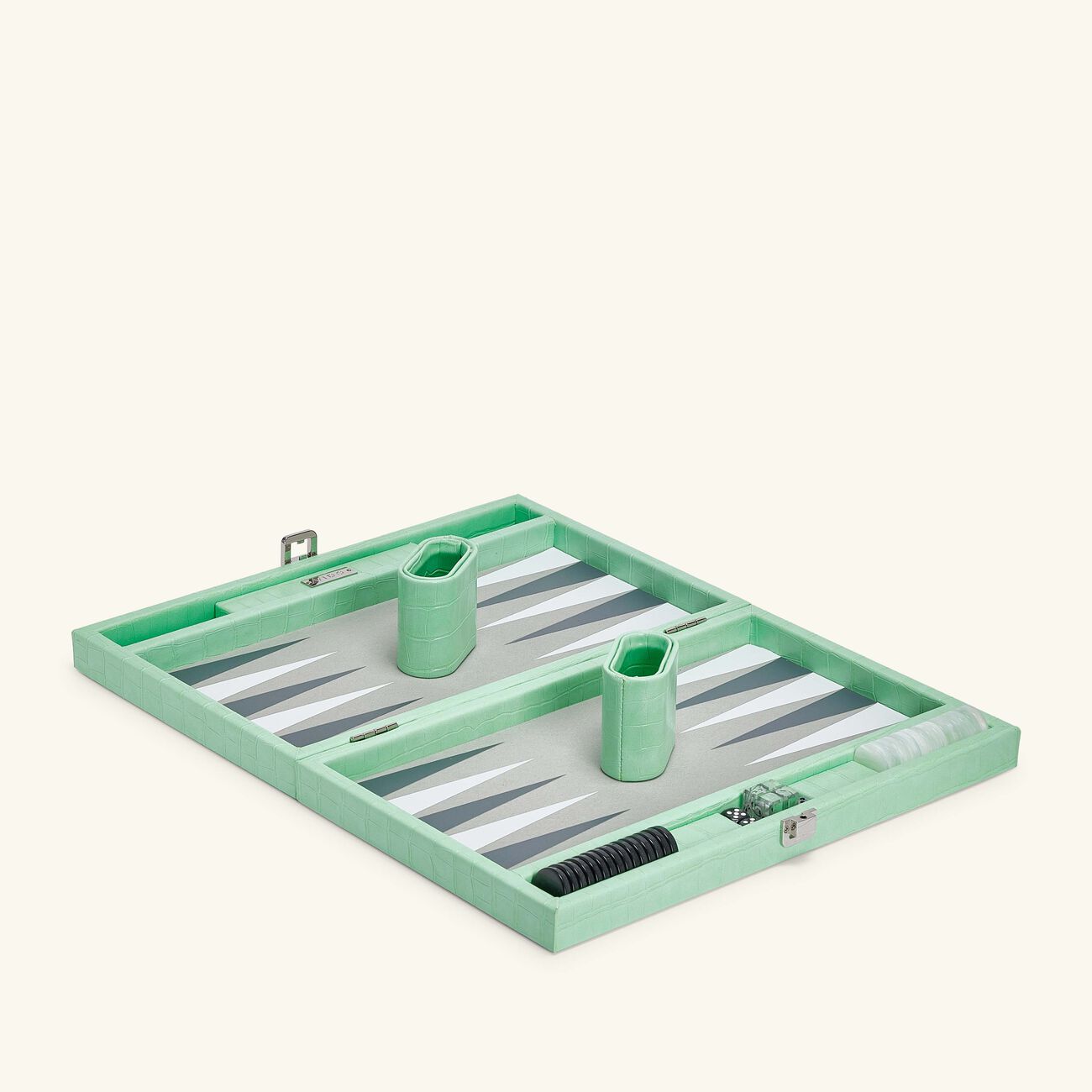 Mint Crocodile Backgammon Set Medium vido mint crocodile backgammon set medium