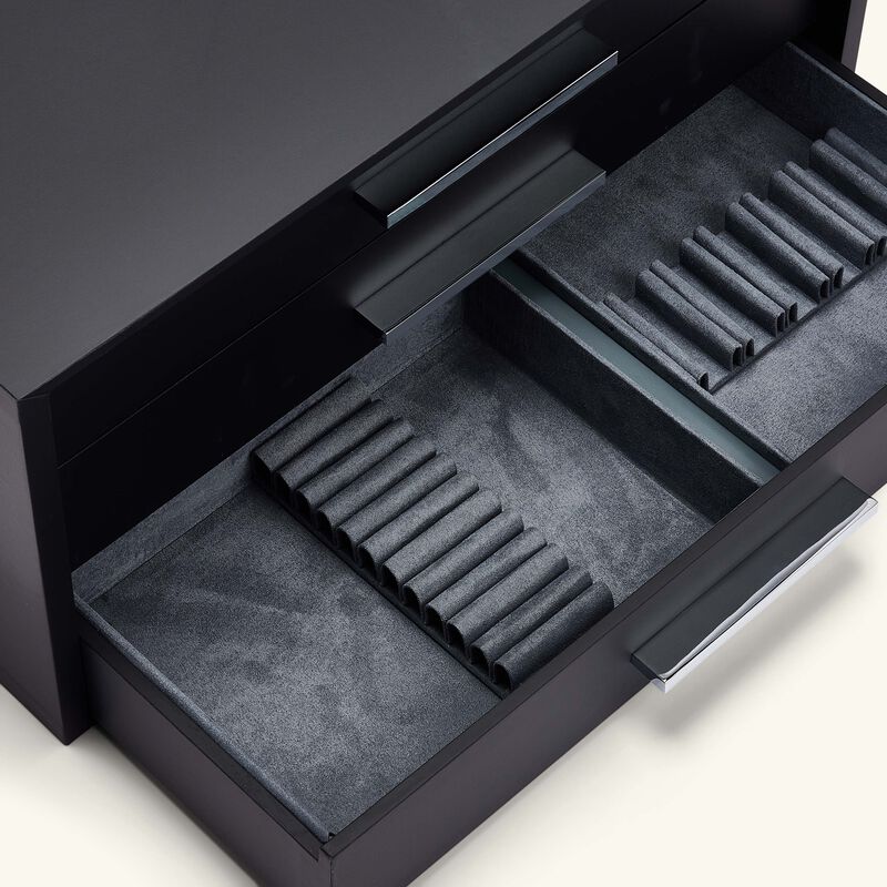 كريستوفل صندوق مؤلف من ثلاثة أدراج لحفظ أدوات المائدة أسود