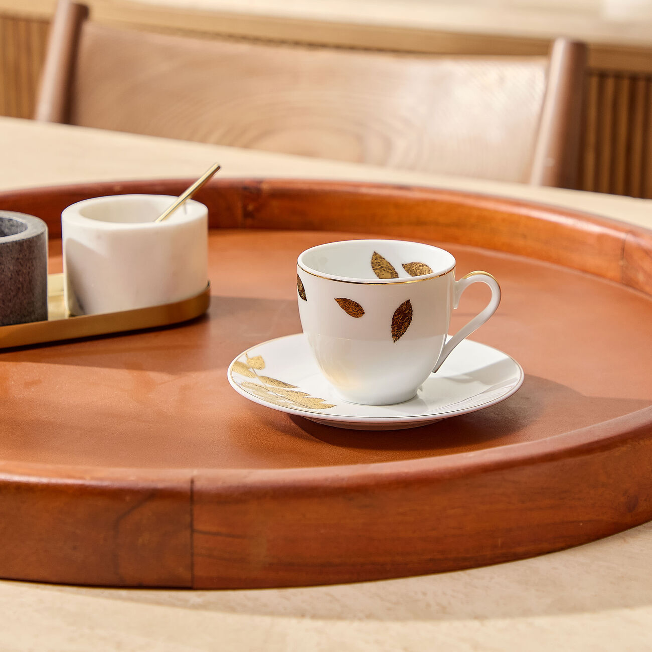 Vegetal Tea Cup & Saucer Gold bernardaud vegetal tea cup saucer gold