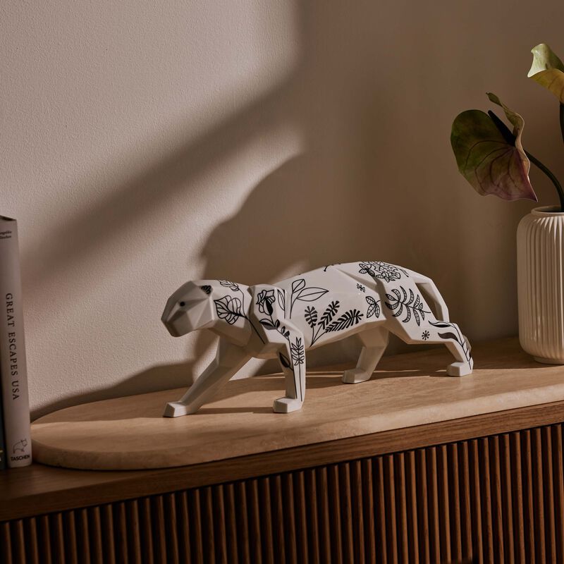 lladro jungle panther sculpture large white