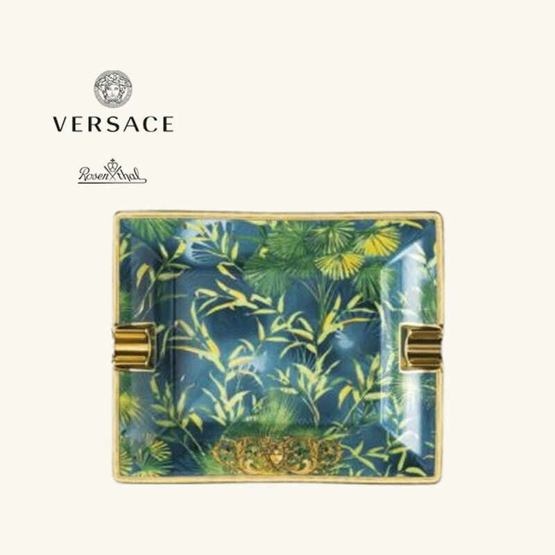 Jungle Animalier Ashtray Rectangular Small Blue versace jungle animalier ashtray rectangular small blue