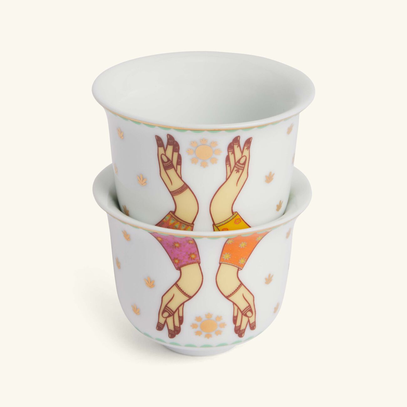 silsal hessa arabic coffee cup white set of 2