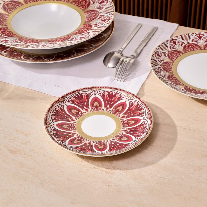 haviland reves du nil pourpre bread   butter plate red 16cm
