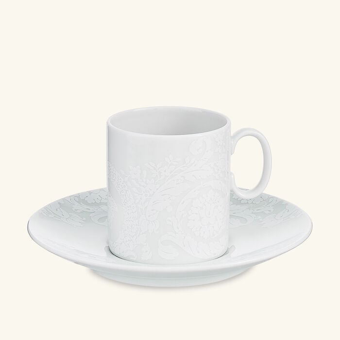 Barocco'92 Bianco Coffee Cup & Saucer White versace barocco 92 bianco coffee cup saucer white