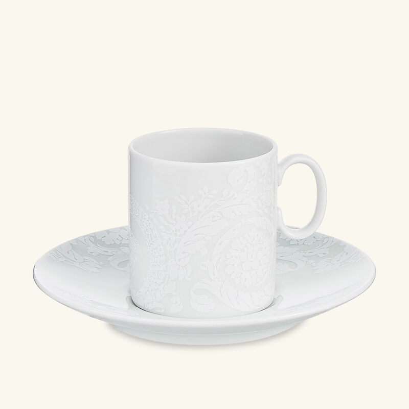 Barocco'92 Bianco Coffee Cup & Saucer White versace barocco 92 bianco coffee cup saucer white