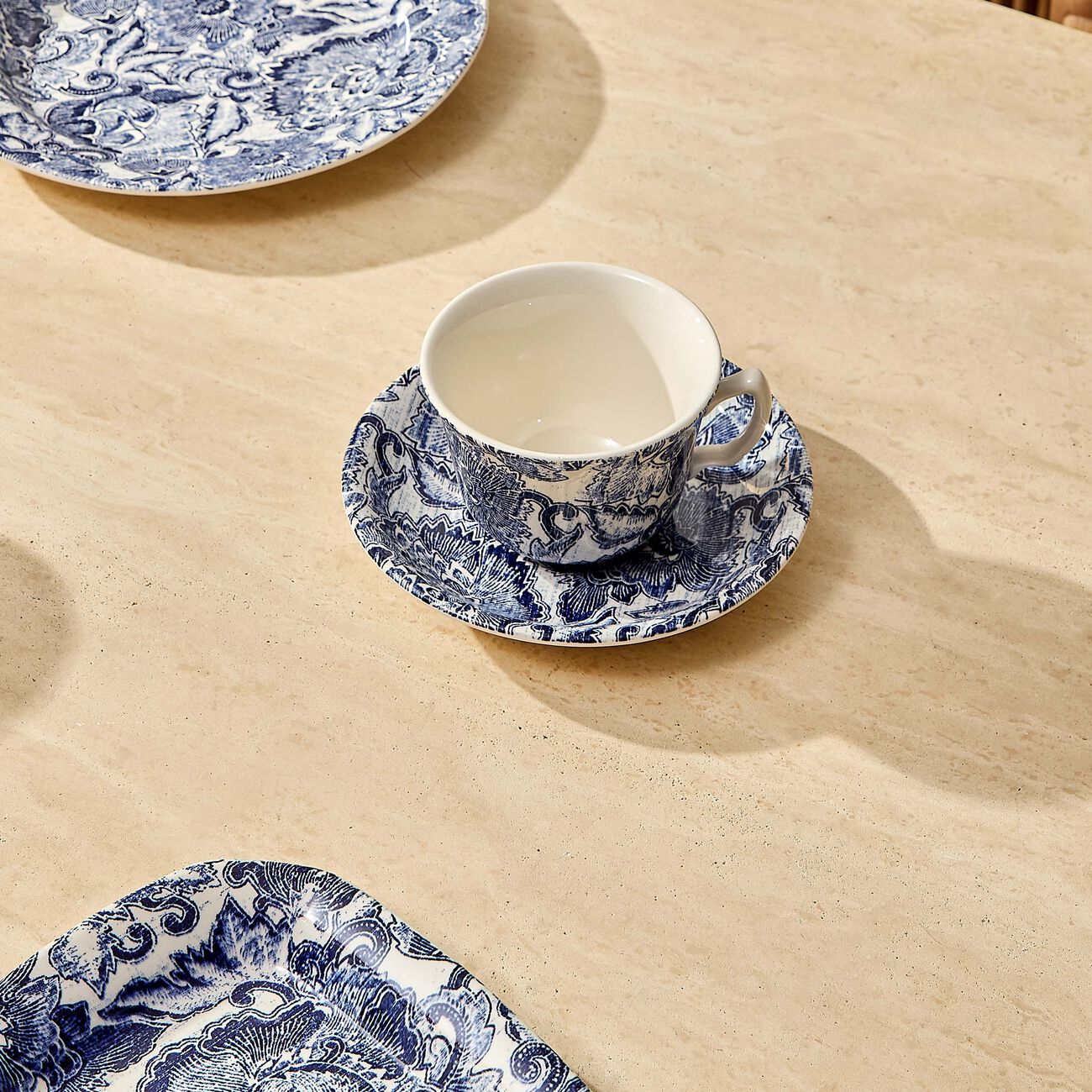 Faded Peony Tea Cups & Saucers Set of 2 ralph lauren home faded peony tea cups saucers set of 2