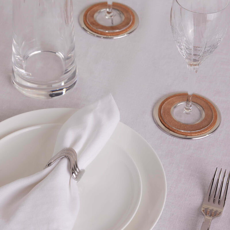 لوبجيه طقم ريبل مؤلف من 4 حلقات للمناديل مطلي بالبلاتين