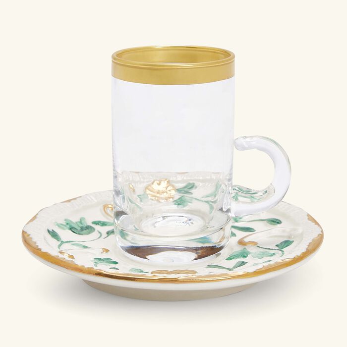 villari taormina arabic tea cup   saucer green