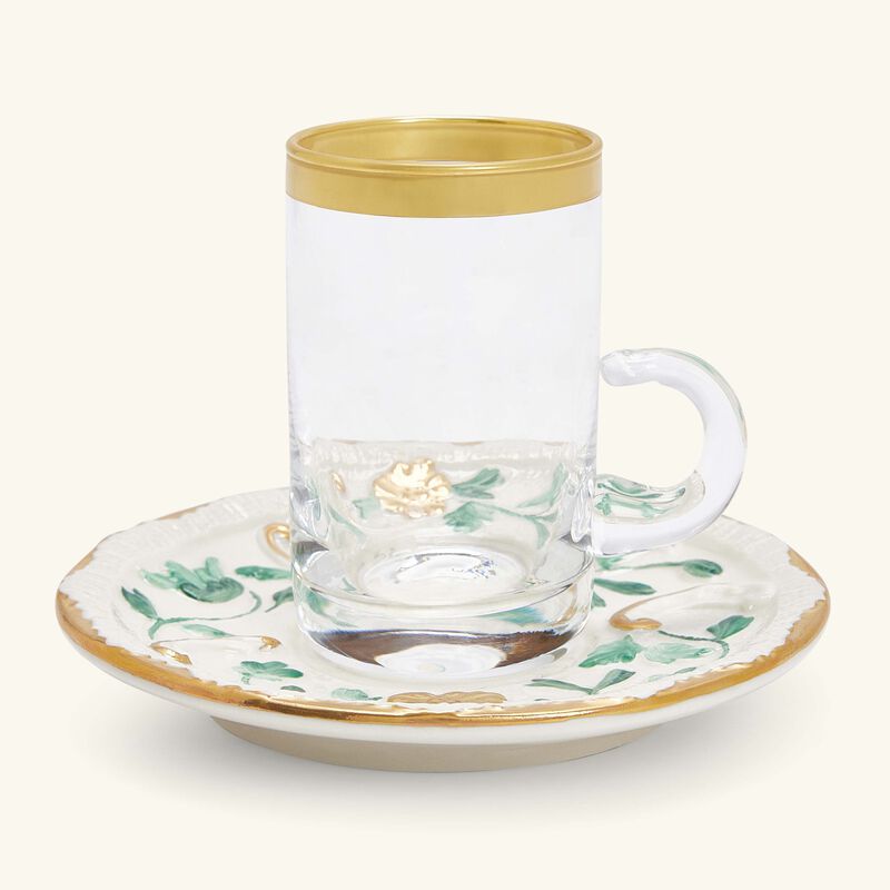 فنجان الشاي العربي تاورمينا مع صحنه باللون الأخضر فيلاري فنجان الشاي العربي تاورمينا مع صحنه باللون الأخضر