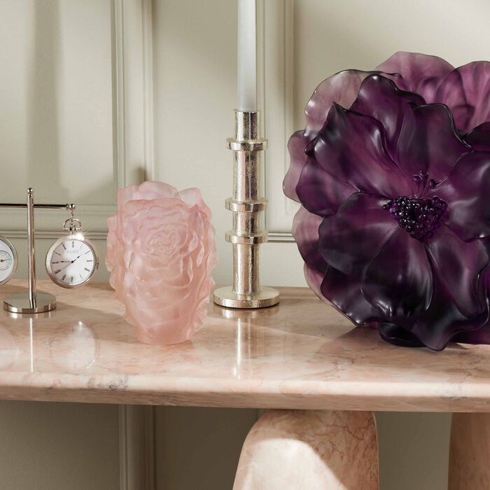 daum camellia vase small pink