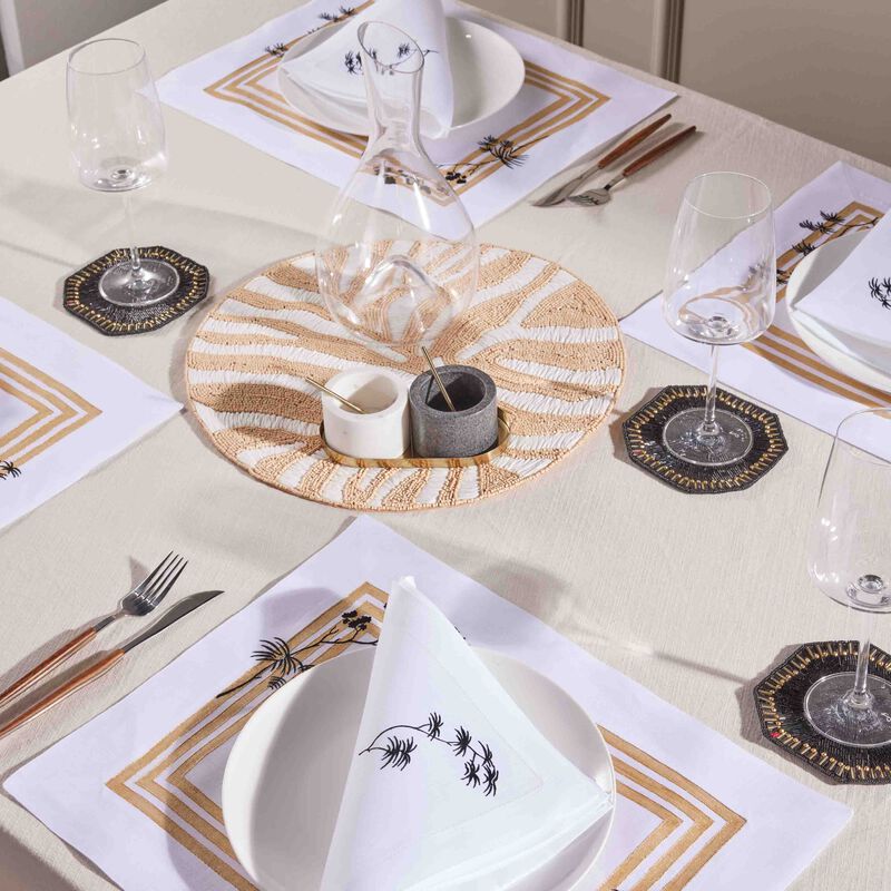 Louxor Coaster Black Set Of 4 kim seybert louxor coaster black set of 4