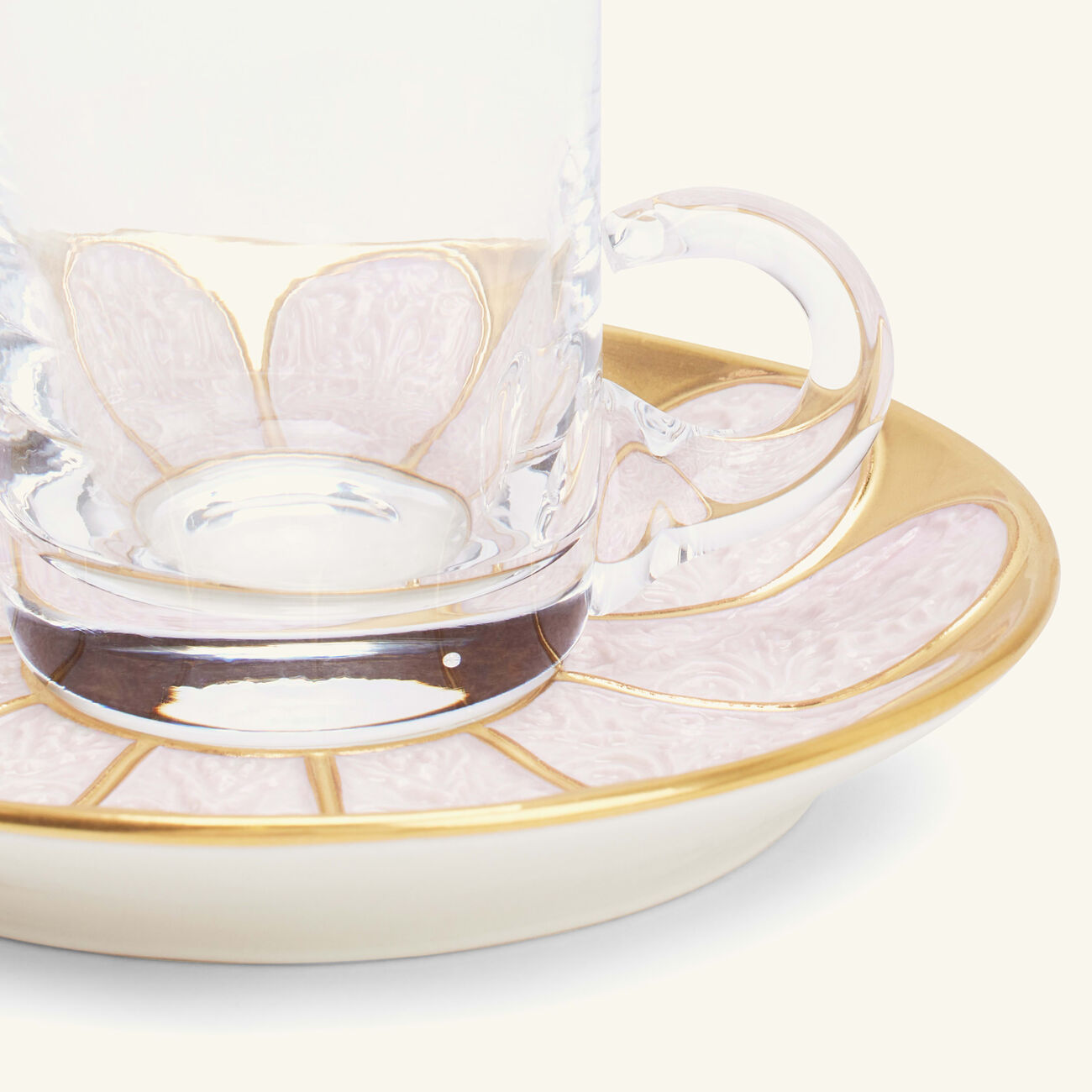 villari amour arabic tea cup   saucer clear