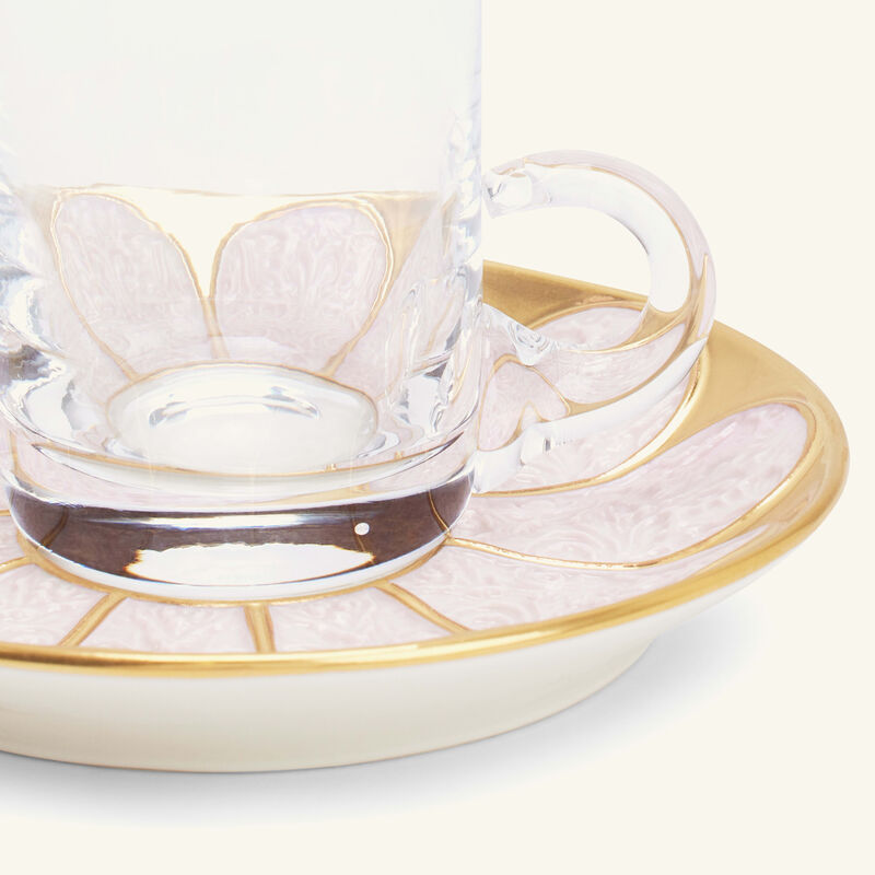 villari amour arabic tea cup   saucer clear