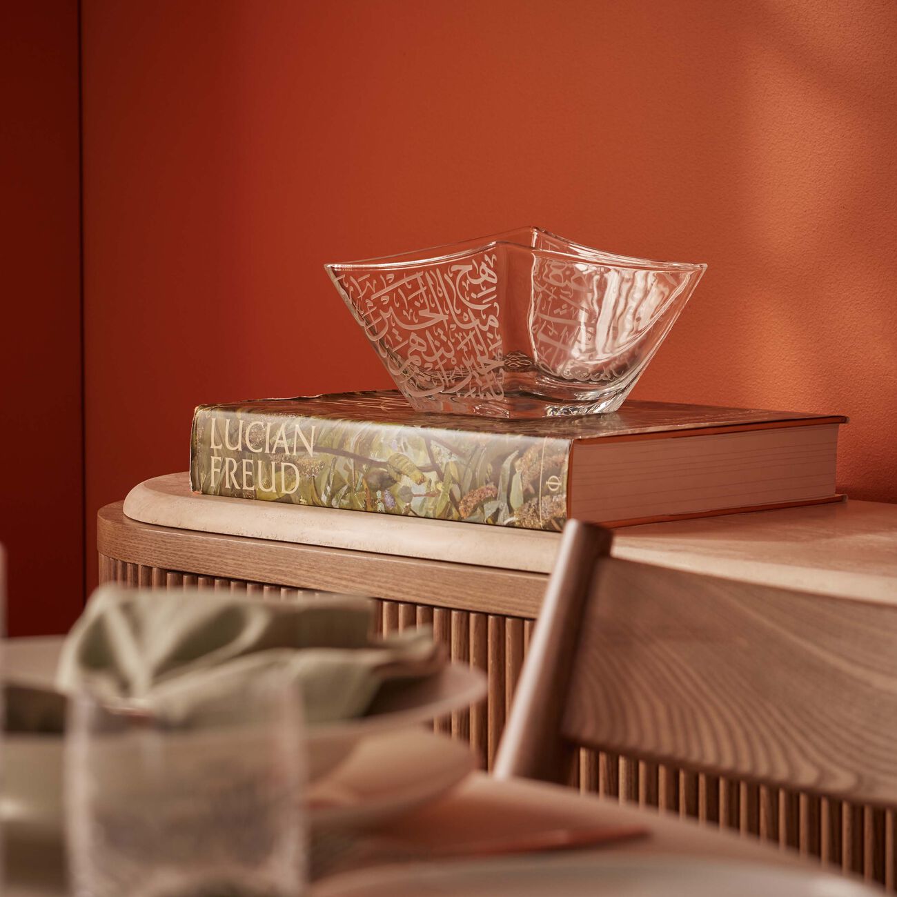 دملاج وعاء التقديم  ثلث  الشفاف 22 سم