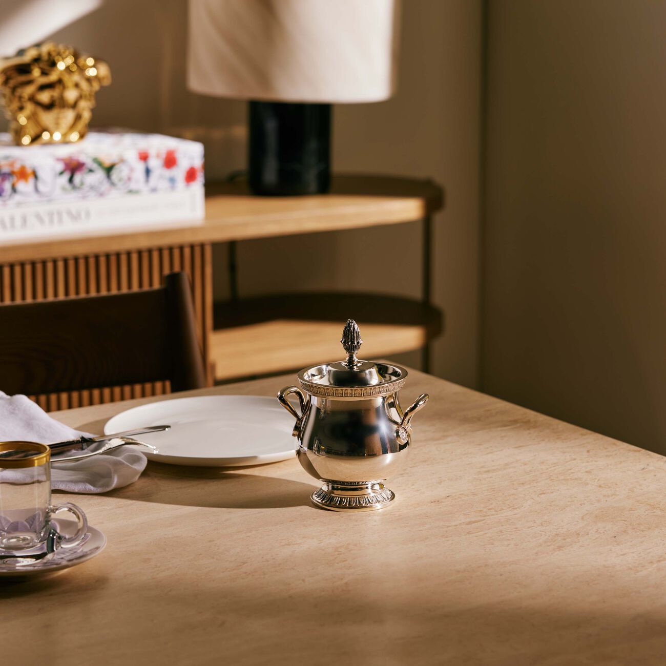 christofle malmaison sugar bowl silver plated