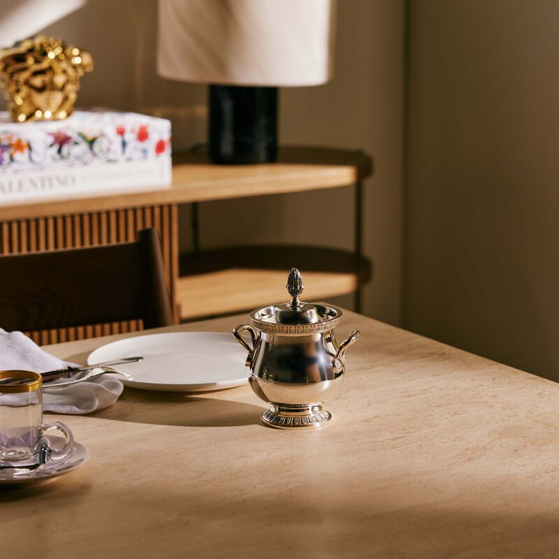 christofle malmaison sugar bowl silver plated