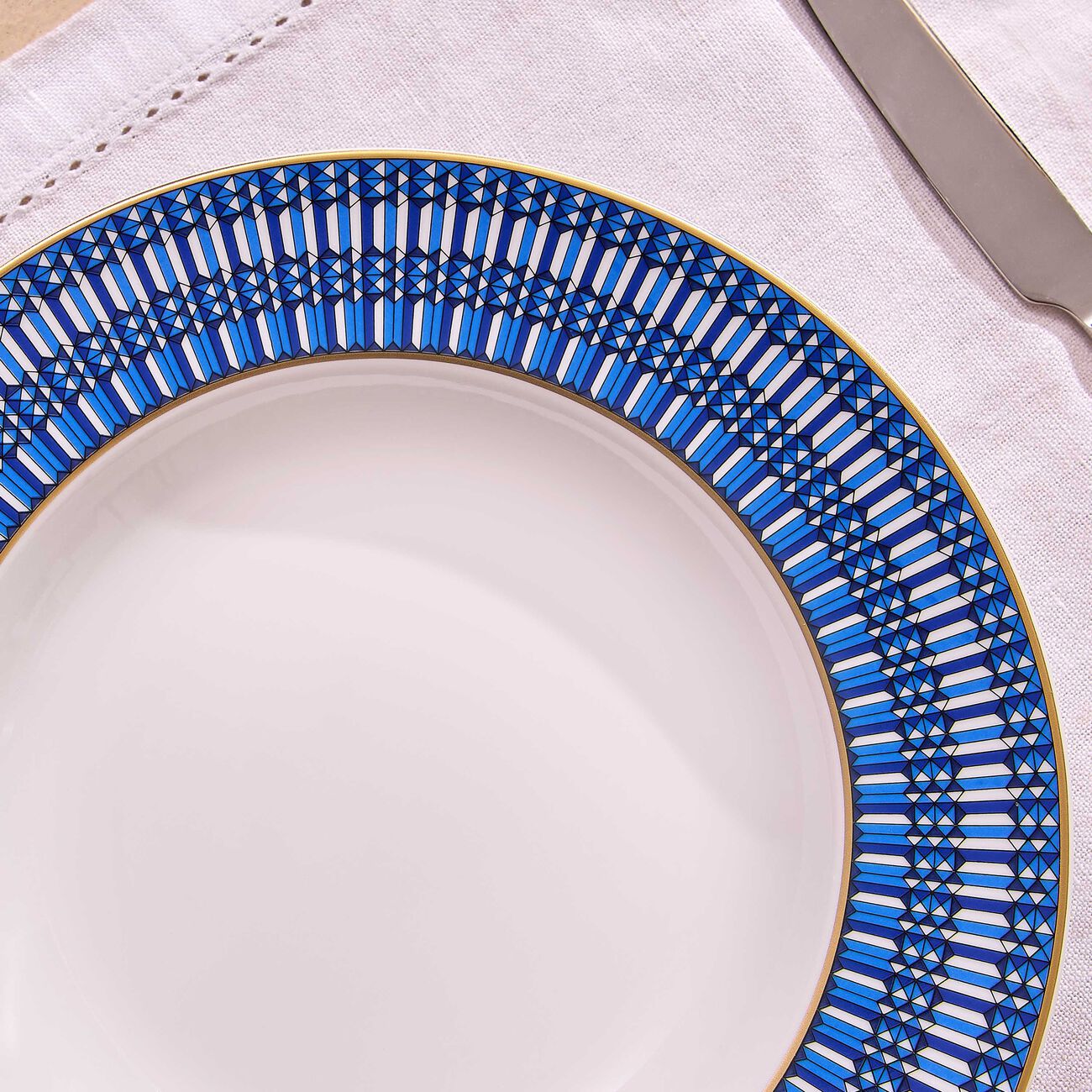 baccarat arcadia soup plate blue 23cm set of 2