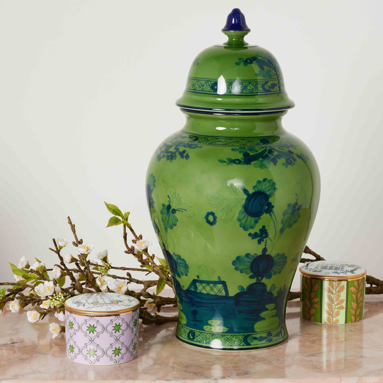 ginori 1735 potiche oriente italiano malachite vase