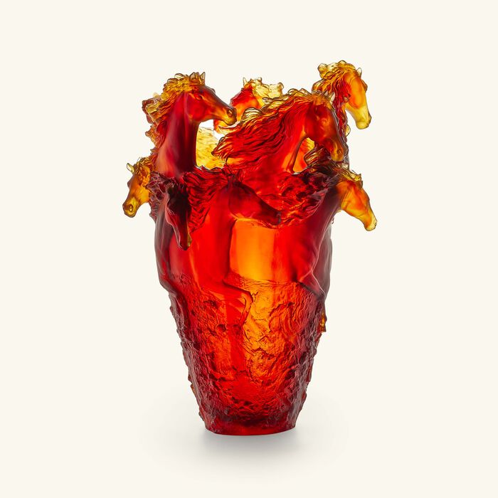 Cheval Ambre Vase Medium Brown daum cheval ambre vase medium brown