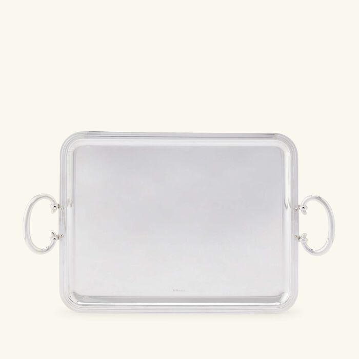 christofle albi serving tray with handles rectangular large silver plated