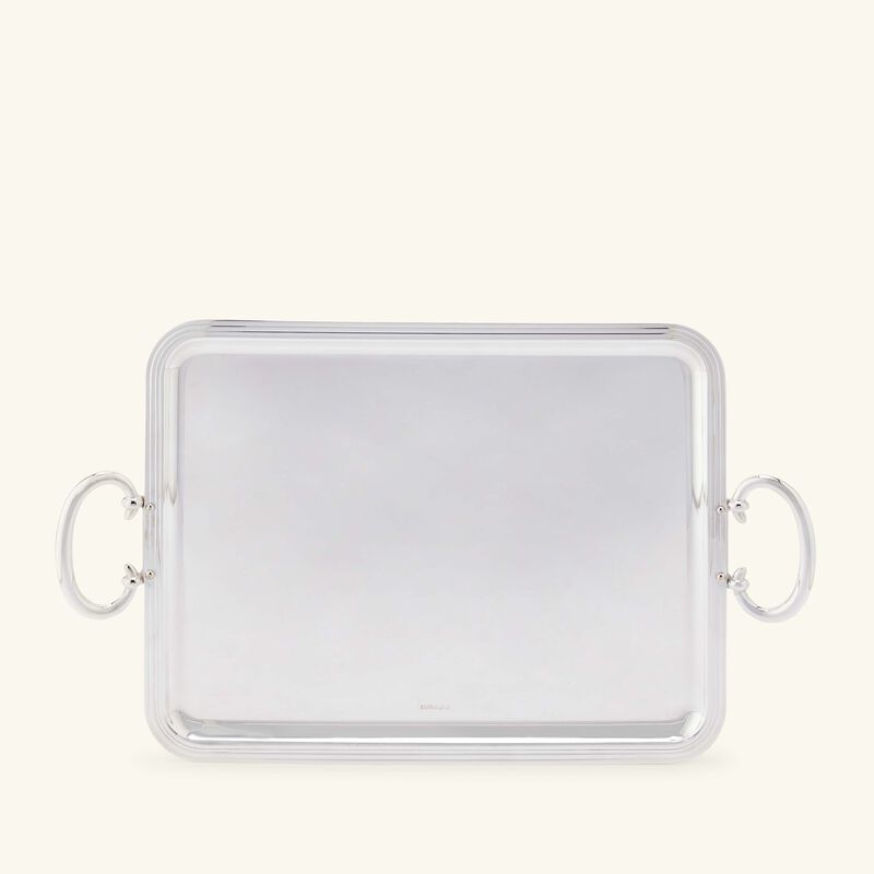 christofle albi serving tray with handles rectangular large silver plated