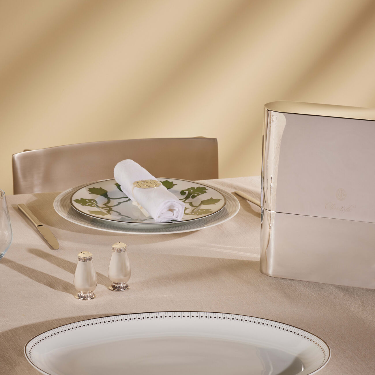 christofle concorde cutlery case stainless steel