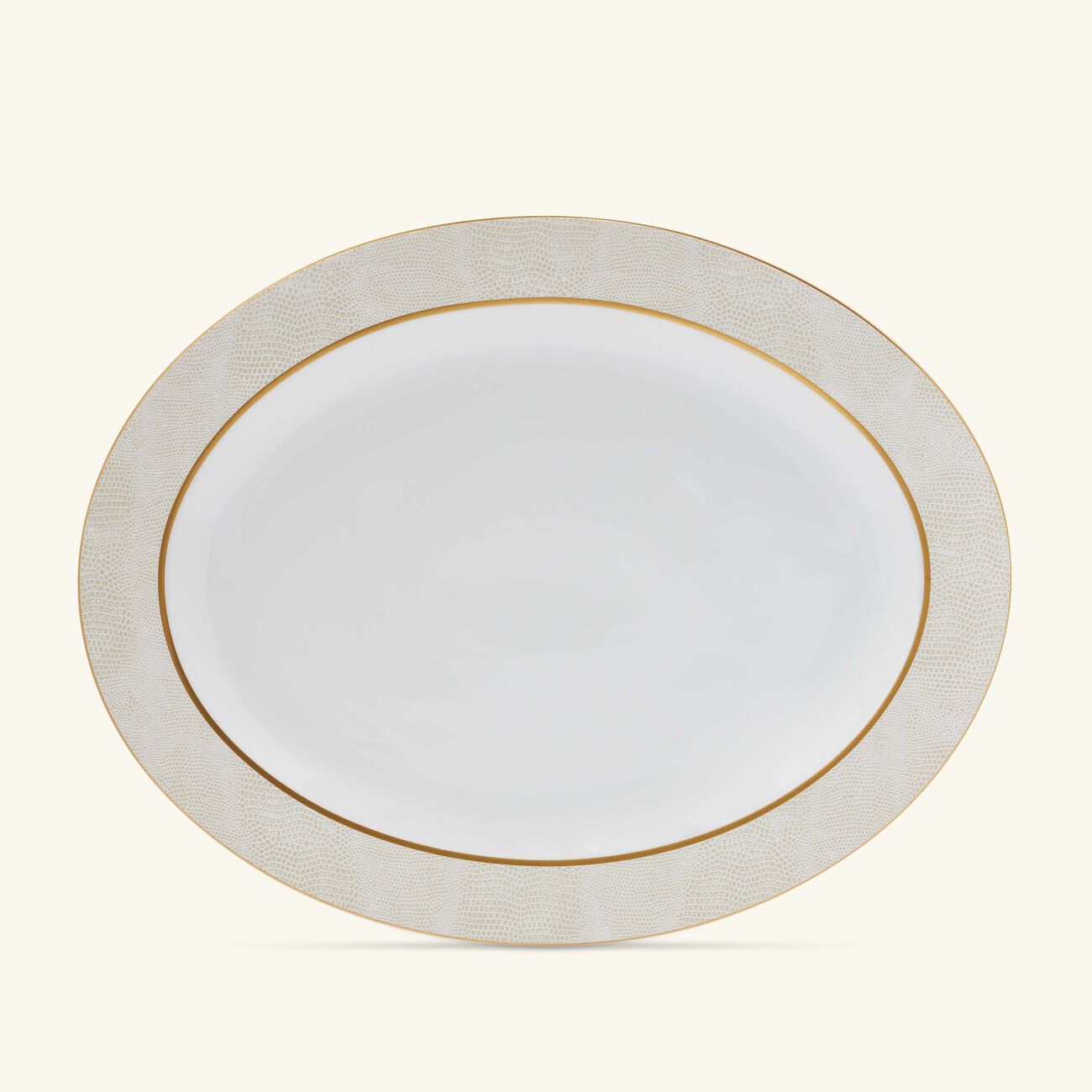 Sauvage Blanc Serving Platter Oval Gold 39cm bernardaud sauvage blanc serving platter oval gold 39cm