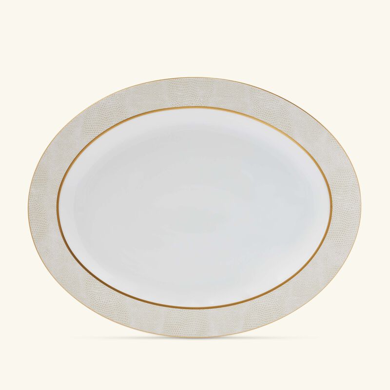 Sauvage Blanc Serving Platter Oval Gold 39cm bernardaud sauvage blanc serving platter oval gold 39cm